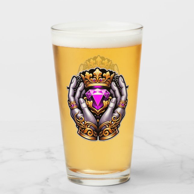 Copo De Pint Claddagh Pint Glass (Frente (Preenchido))