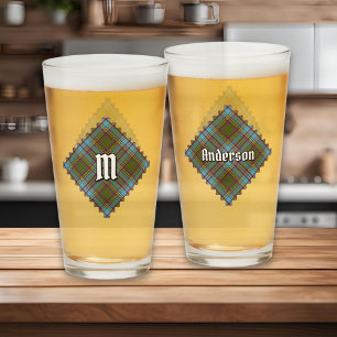 Copo De Pint Clan Anderson Tartan Glass