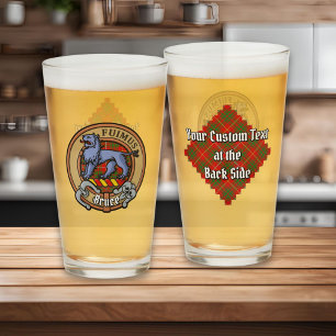 Copo De Pint Clan Bruce Crest sobre Tartan