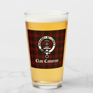 Copo De Pint Clan Cameron Crest Crachá & Tartan