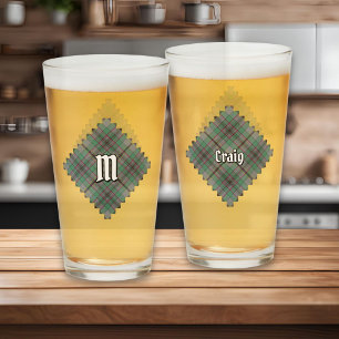 Copo De Pint Clan Craig Tartan Glass