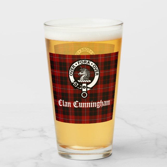 Copo De Pint Clan Cunningham Crachá & Tartan (Frente (Preenchido))