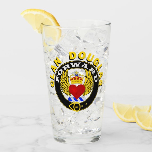 Copo De Pint Clan Douglas "FORWARD" 16oz Glass Tumbler (Gelo frontal)