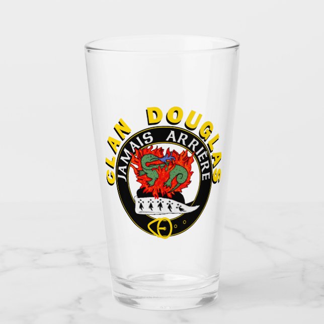 Copo De Pint Clan Douglas "Jamais Arrière" 16oz Glass Tumbler (Frente)