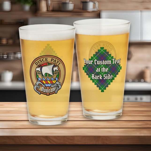 Copo De Pint Clan Duncan Crest over Tartan (Criador carregado)