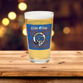 Copo De Pint Clan Elliot Crest Crachá & Tartan