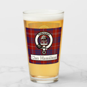 Copo De Pint Clan Hamilton Crest e Tartan