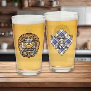 Copo De Pint Clan Hannay Crest sobre Tartan
