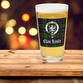 Copo De Pint Clan Leslie Crest Crachá e Tartan