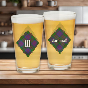Copo De Pint Clan MacDonald Tartan Glass