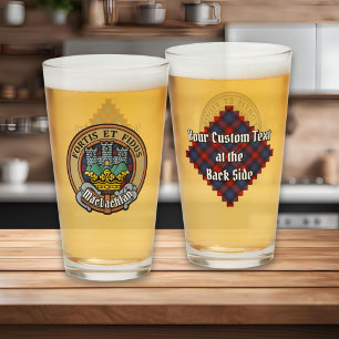 Copo De Pint Clan MacLachlan Crest sobre Tartan