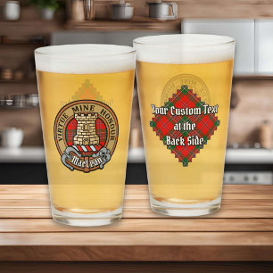 Copo De Pint Clan MacLean Crest sobre Tartan