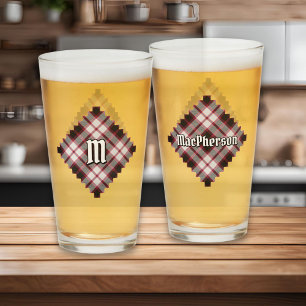 Copo De Pint Clan MacPherson Caçando Vidro de Tartan