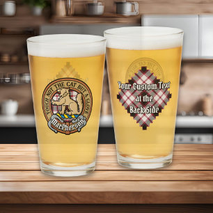 Copo De Pint Clan MacPherson Crest sobre caçar Tartan