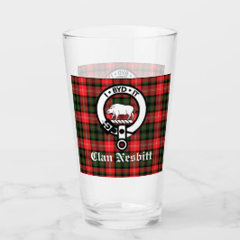 Copo De Pint Clan Nesbitt Crest Crachá e Tartan Personalizado