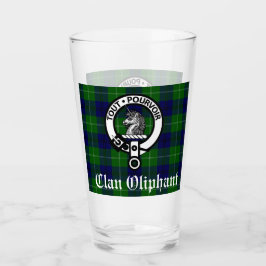 Copo De Pint Clan Oliphant Crest Crachá e Tartan Glass
