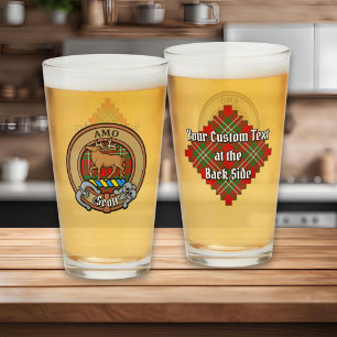 Copo De Pint Clan Scott Crest sobre Red Tartan