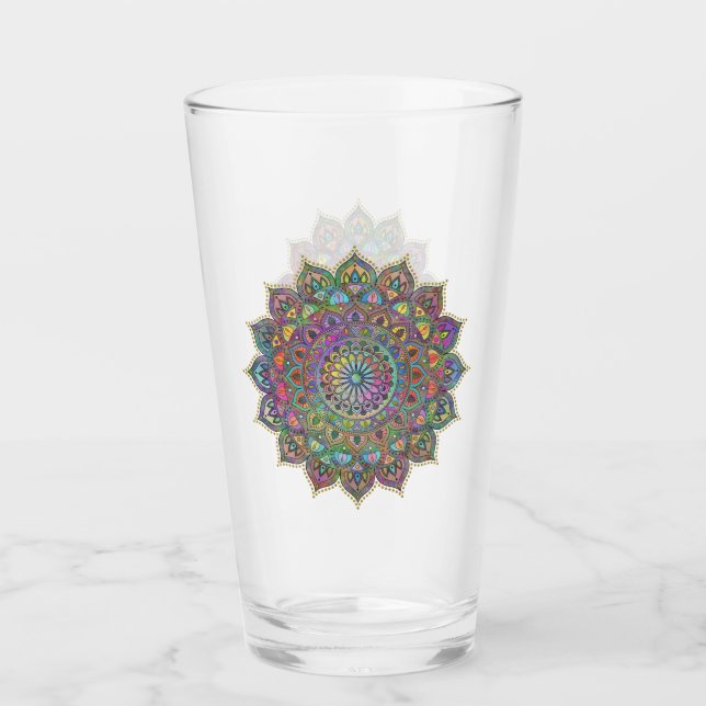 Copo De Pint Clássico Colorosamente Mandala Índia Estilo 1 (Frente)