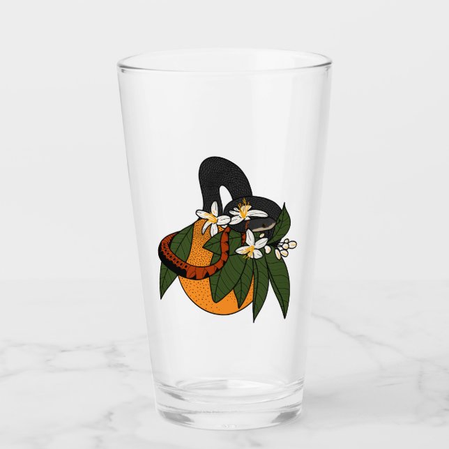 Copo De Pint Cobra de pescoço redondo e laranja (Frente)