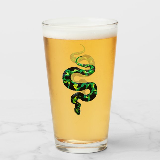 Copo De Pint Cobra verde (Frente (Preenchido))