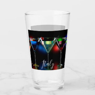 Copo De Pint Cocktails diferentes em óculos de martini com luze