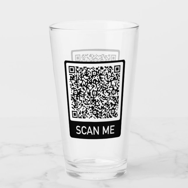 Copo De Pint Código QR - Digitalize-me vidro personalizado prof (Frente)