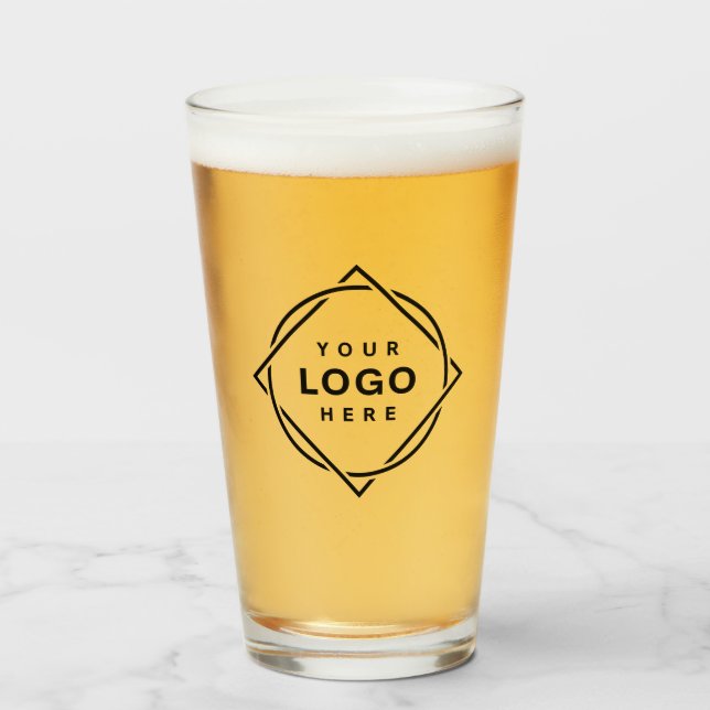 Copo De Pint Código QR preto elegante e elegante (Frente (Preenchido))