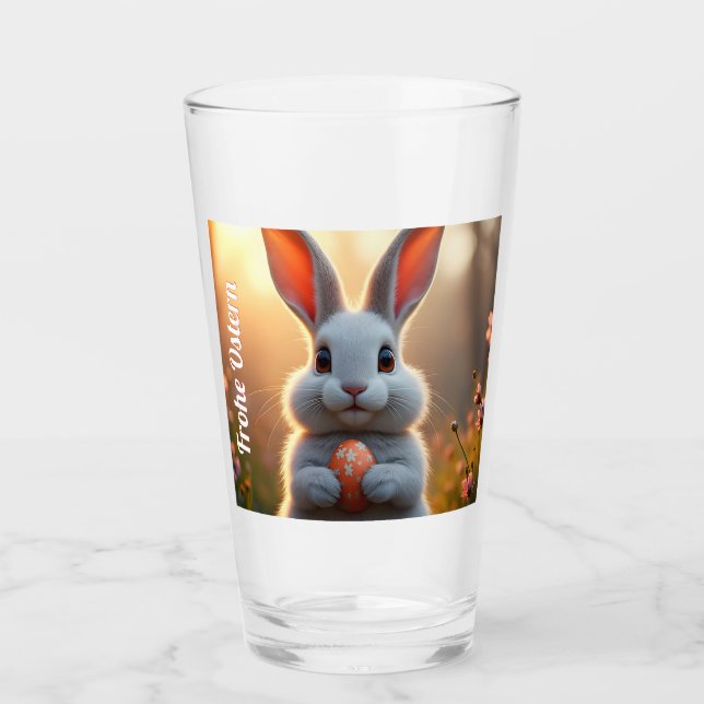 Copo De Pint Coelho alegre da Páscoa no encanto da primavera (Frente)