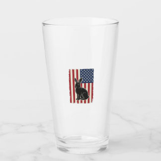 Copo De Pint Coelho Patriótico Bandeira Americana Gravura Vinta