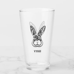 Copo De Pint Coelho Tribal Negro e Branco