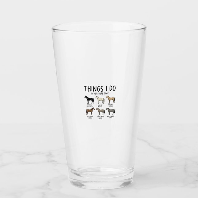 Copo De Pint Coisas engraçadas que faço de amante de cavalos Ca (Frente)