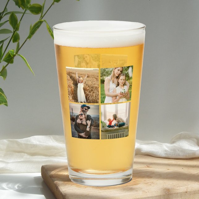 Copo De Pint Colagem de Fotos Simples da Família (Criador carregado)