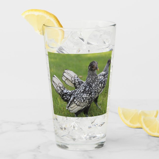 Copo De Pint Coletor de Frango Preto e Branco (Gelo frontal)