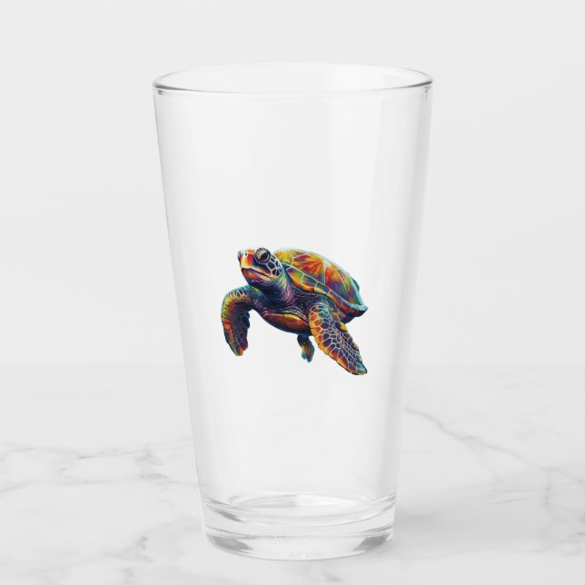Copo De Pint Colorful underwater sea turtle dreamlike beautiful (Frente)