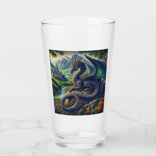 Copo De Pint Colorida, castelo Dragão Medieval (Frente)