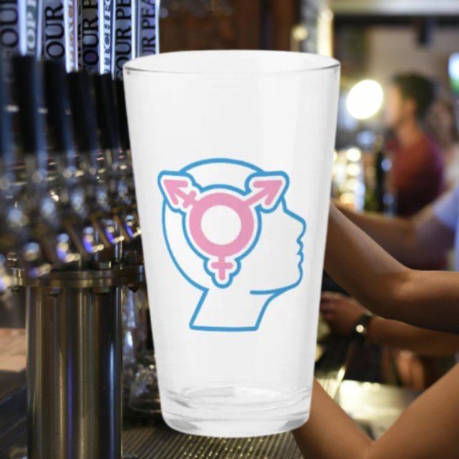Copo de Pint com Símbolo do Orgulho Trans (Criador carregado)