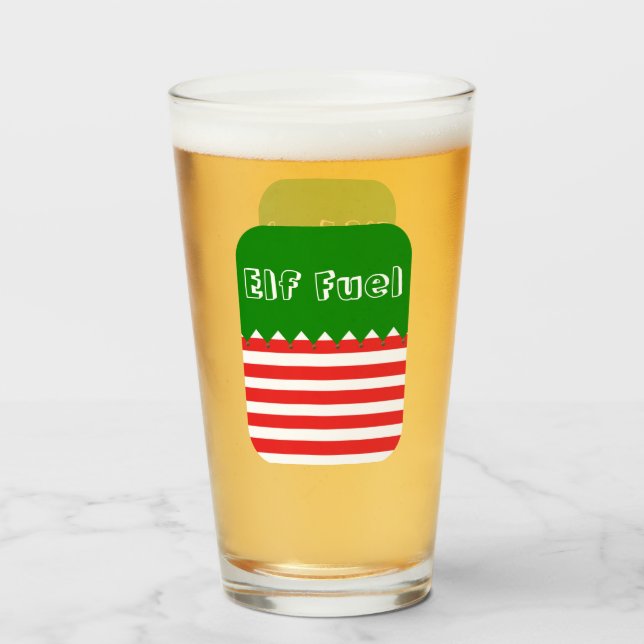 Copo De Pint Combustível Elf de Natal (Frente (Preenchido))