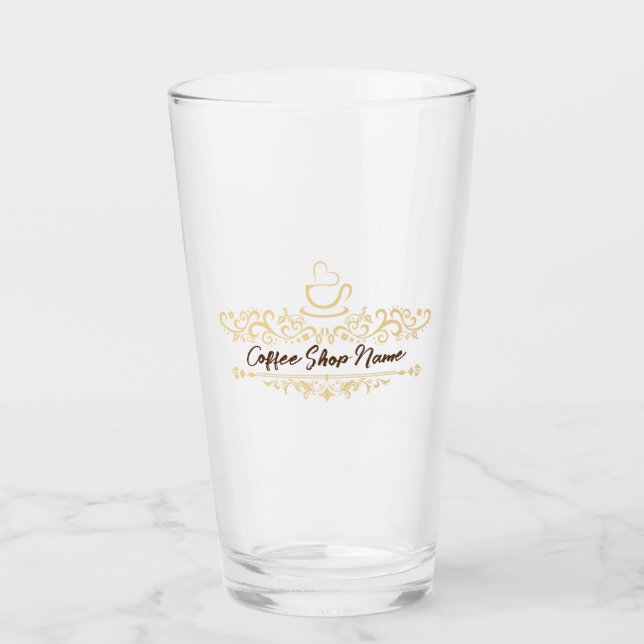 Copo De Pint Compro Café Moderno Nome Personalizar Personalizar (Frente)