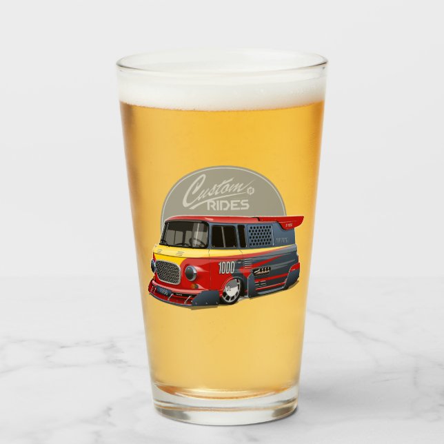 Copo De Pint Conceito de van de retrocorrida personalizado (Frente (Preenchido))