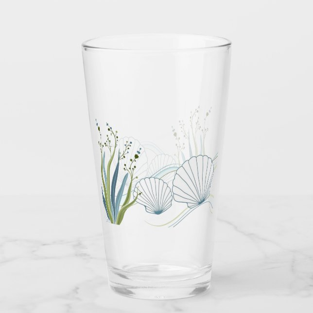 Copo De Pint Conchas e bordas de algas marinhas (Frente)