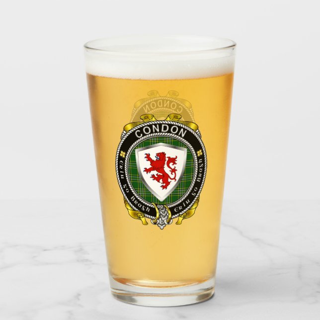 Copo De Pint Condon Irish Shield Beer Glass (Frente (Preenchido))