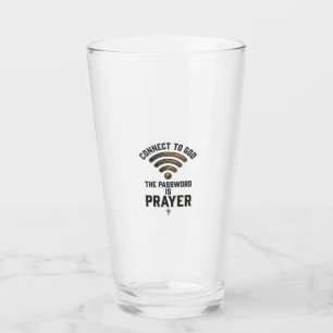 Copo De Pint Conectar-se à Oração de Deus Design Vetorial Crist