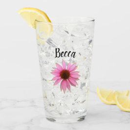 Copo De Pint Coneflower Roxo Brilhante Vidro Personalizado