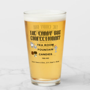Copo De Pint Confeitório Candy Box, Chas A Stevens, Chicago