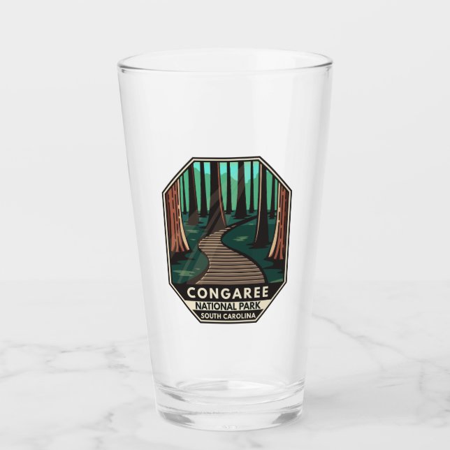 Copo De Pint Congaree National Park Retro Emblem (Frente)