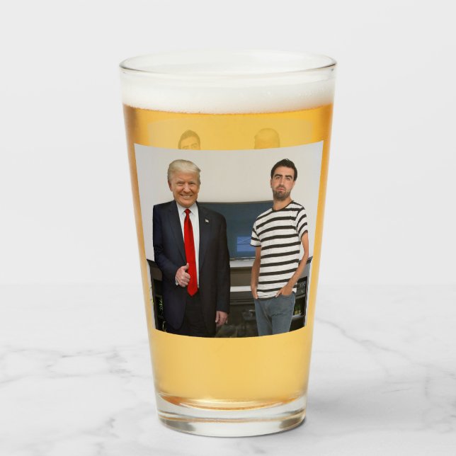 Copo De Pint Conheceu o Presidente Donald Trump| Adicione Sua F (Frente (Preenchido))