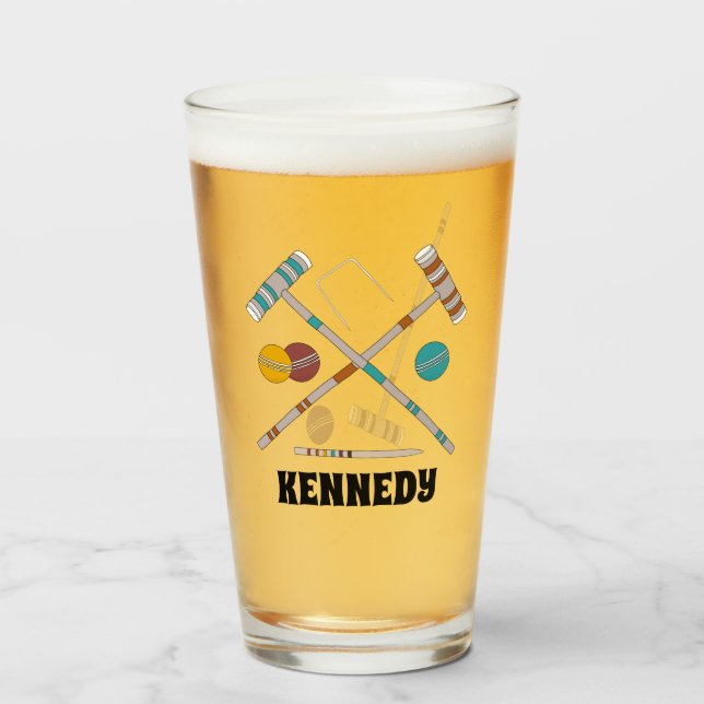 Copo De Pint Conjunto Croquet, Jogos de Lâmina Personalizados (Frente (Preenchido))
