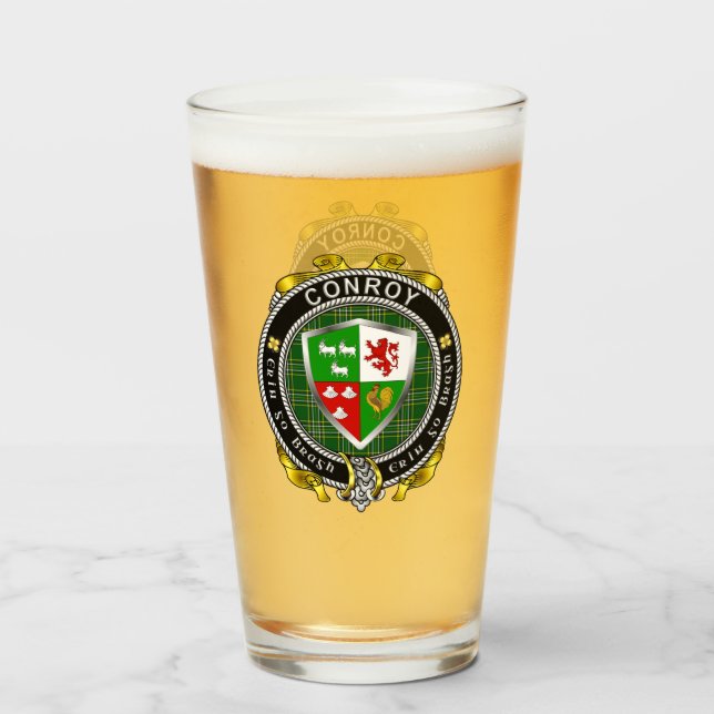 Copo De Pint Conroy/O'Conry Irish Shield Beer Glass (Frente (Preenchido))