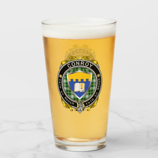 Copo De Pint Conroy/O'Mulconroy Irish Beer Glass (Frente (Preenchido))