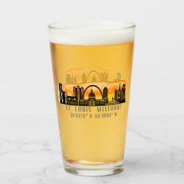 Copo De Pint Coordenadas do Mapa do Skyline Louis Sunset